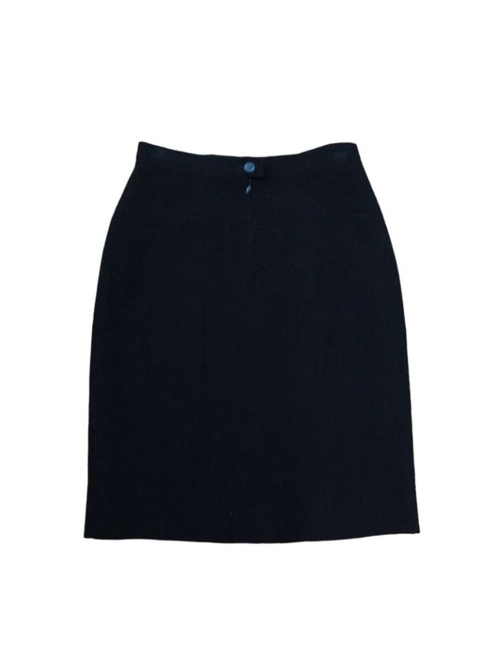 Chanel Tweed Tight Knee-length Skirt Size 38 Black Women 08C - Picture 3 of 7